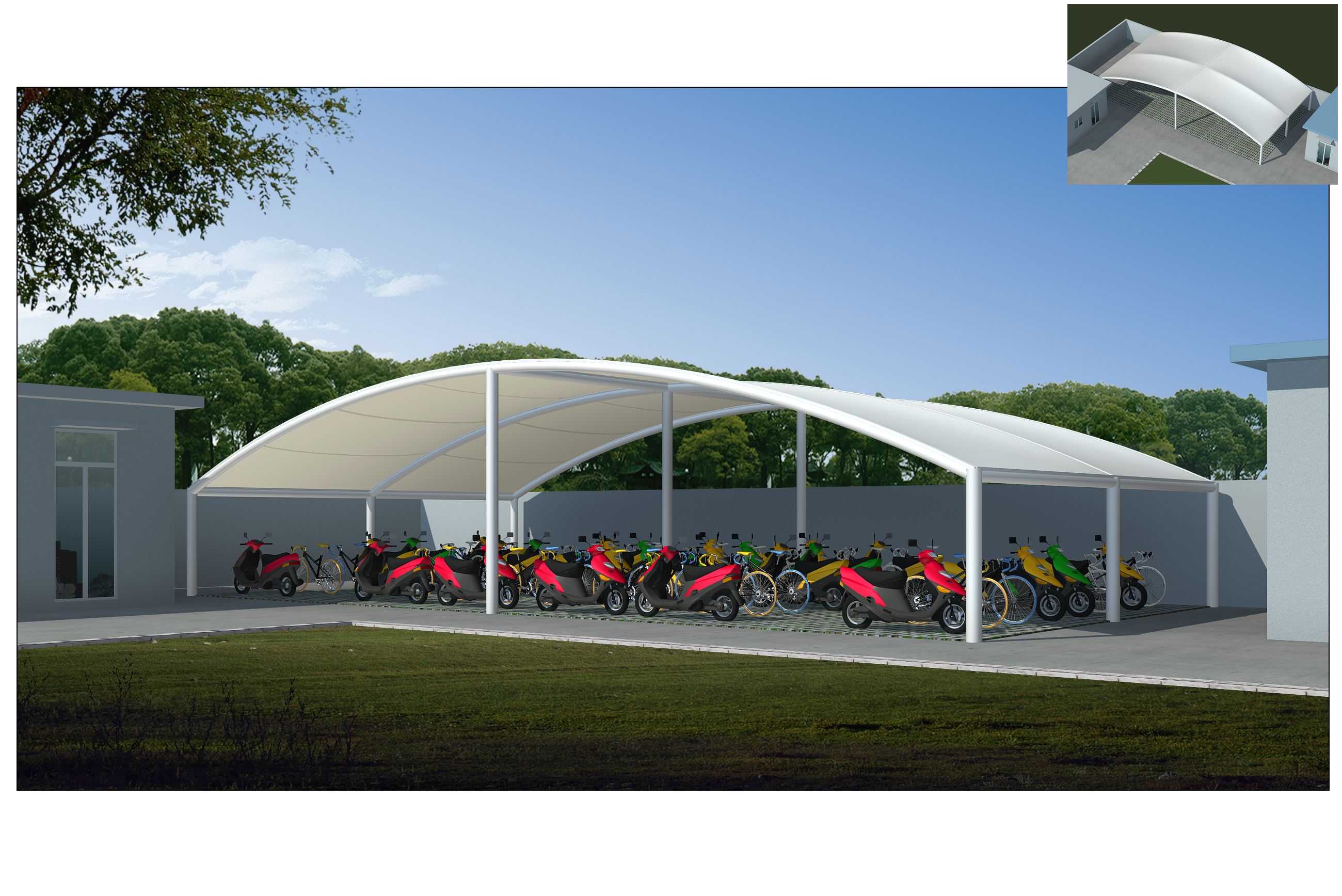 膜結(jié)構停車棚的加固方法都有哪些